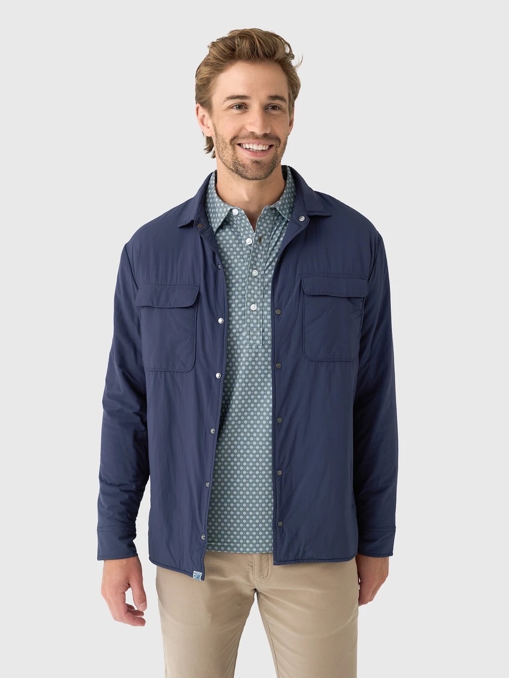 NWT Men's Johnnie-O Denzel Featherweight Shacket: Wake (XL)
